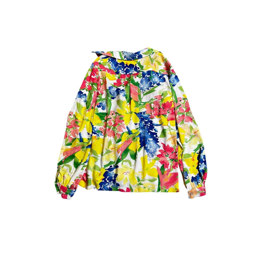 White House Black‎ Market Outlet Floral Button Down Blouse Small Artsy - Picture 9 of 9